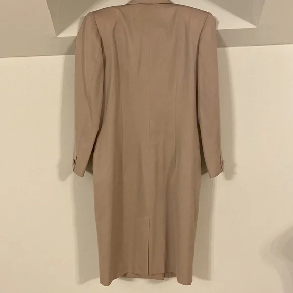 Talbots tan 100% wool coat dress adorable - Picture 5 of 9